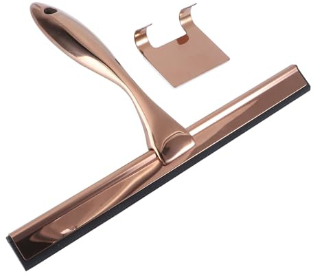 Baluue Shower Squeegee Stainless Steel Window Squeegee Wiper for Bathroom Glass Doors Mirrors Tiles and Car Windscreens Silicone Blade Water Scraper for Home Cleaning