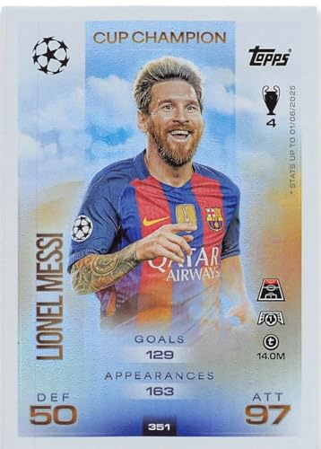 Match Attax 2025 2026 Lionel Messi Cup Champion Carte à collectionner