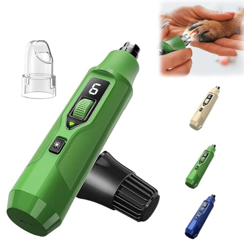 YipuVR Silent Groom Pro Nail Grinder, Dog Nails Grinder With 7 Adjustable Speeds, Silent Dog Nail Trimmer with Led Light & Dust Collector, USB Charging, for Dogs, Cats, Small Animals, Birds