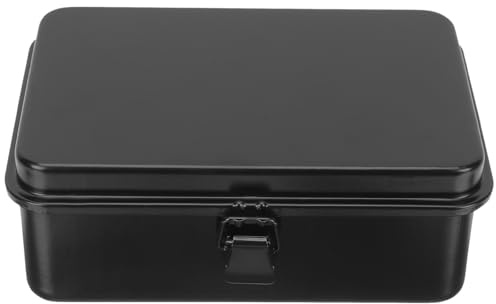 AMUSLESUR Boîte de Rangement en Fer 20X12,5X7,8 CM, Petite Caisse à Outils Portable pour Atelier, Garage et Maison Protection la Rouille