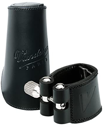 Vandoren LC23L Leather Ligature and Leather Cap for Alto Clarinet with 3 Interchangeable Pressure Plates