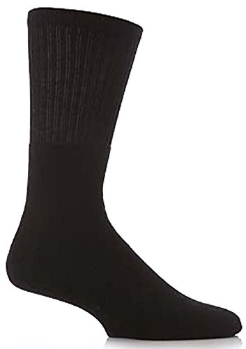 Workforce Mens 2 Pair Cushion Foot Cotton Work Socks In 3 Colours - 7-11 Mens - Black
