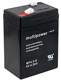 akku-net Batteria ricaricabile da cambio per impianti solari illuminazione di emergenza alarmi 6V 4,5Ah (sostituisce anche 4Ah 5Ah), 6V, Lead-Acid