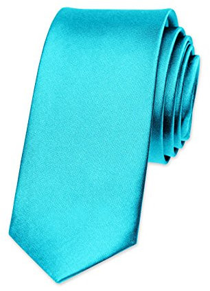 Autiga Krawatte Herren Hochzeit Konfirmation Slim Tie Retro Business Schlips schmal, Dunkeltürkis, unisize