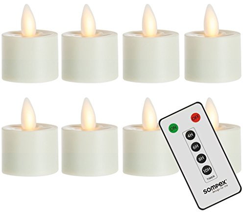 sompex 8er Set Flame LED Teelichter mit Fernbedienung