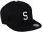MSTRDS Unisex Letter Snapback S Baseball Cap, S Schwarz, Large