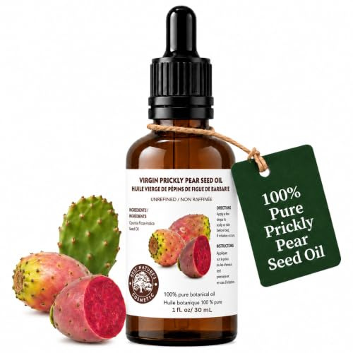 PRICKLY PEAR Aceite de semilla orgánico 100% puro, prensado en frío y sin refinar, aceite natural para cara, cuerpo y cabello – Hidratante, aclarador, antiarrugas, piel brillante, 30 ml