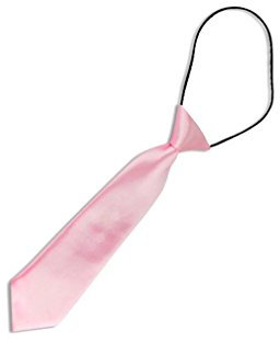 Cravate enfant garçon, rose, effet satiné, finitions main