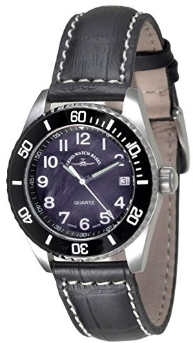 Zeno Watch Basel Damen Uhr Analog Quarz mit Leder Armband 6642-515Q-s1