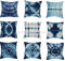 Trade Star Shibori Indigo Kissenbezug, 40,6 x 40,6 cm, Batik-Optik, quadratisch, Baumwolle, indisches Kissen, dekoratives Kissen