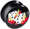 viva-adorno® 1 Stück Flesh Plug Tunnel Acryl Schraubverschluss Würfel in Flammen Größe 6-12mm Z168.D14, 8mm