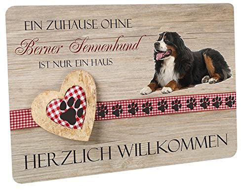 Crealuxe Fussmatte EIN Zuhause ohne Berner Sennenhund ist nur EIN Haus - Fussmatte Bedruckt. - Türmatte Innenmatte Schmutzmatte lustige Motivfussmatte