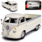 Cararama Volkwagen T1 Pritsche Pick-Up Weiss Grau Transporter Samba Bully Bus 1950-1967 1/43 Modell Auto mit individiuellem Wunschkennzeichen