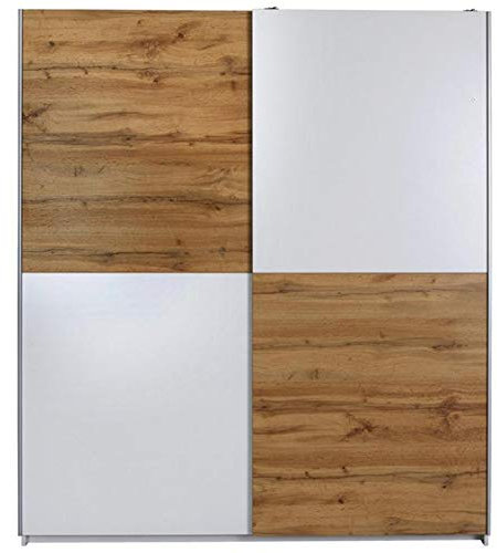Avanti Trendstore - Victoria - Schwebetürenschrank aus Holzdekor, sehr geräumig, in 4 verfügbar. Maße: BHT 170x196x60 cm (Weiß/Wildeiche)