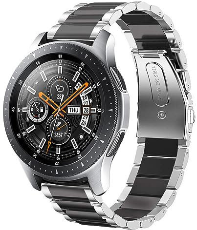 SUNDAREE Kompatibel mit Armband Galaxy Watch 46MM SM-R800/Watch 3 45MM/S3 Frontier Classic/Garmin Venu 3/Huawei Watch GT3 46MM/TicWatch Pro 3,22MM Metall Bicolor Metallarmband Edelstahl Uhrenarmband