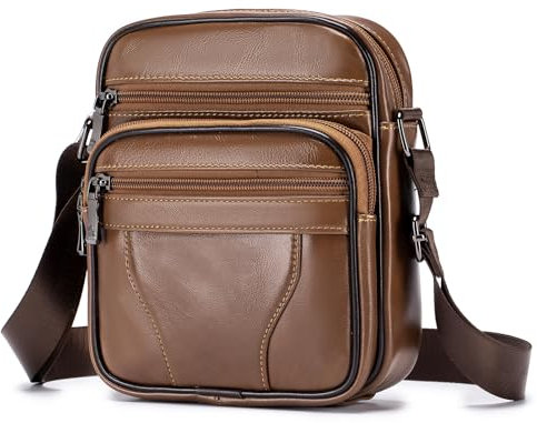 SPAHER Sacs Bandoulière Homme Sacoche en Cuir Petite Sacs à Main Homme Sac Porté Epaule Travers Sac Homme Bandouliere pour Affaires Sac Besace pour Les Loisirs