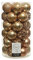 Weihnachtskugeln Kunststoff 6cm x 37er Ornamente Mix Set Christbaumkugeln bruchsicher kamelbraun