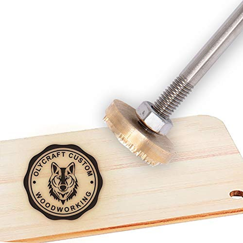 OLYCRAFT Custom Holz Leder Branding Eisen 3cm Custom Branding Eisenstempel BBQ Heat Stamp Mit Messingkopf Holzgriff Für Holzbearbeitung & Handgefertigtes Design # 3