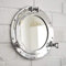 Handicraft Miroir rond vintage en laiton de style pirate pour salle de bain, salon, plage côtière ou océan maritime Décoration d'intérieur (22,9 cm, nickel chromé)