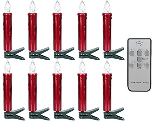 OSALADI 10st Elektronische Kerze Flackernde Fensterkerzen Flammenloses Led-teelicht Weihnachtliche Led-fensterkerzen Flammenlose Spitzkerzen Led-kerzen Plastik Szenenbeleuchtung Elektrisch