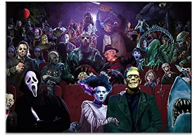 Horror Movie Poster Horror Film Leinwand Wandbilder Horror Kunstdruck Gemälde für Kino Theater Heimdekoration (Kein Rahmen, 40x60cm)