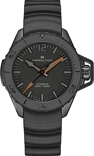 Hamilton Herren-Taucheruhr Khaki Navy Frogman Schwarz H77845330