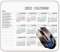 Kalender 2023 Maus -Pad -Gaming Großer Mousepad mit genähten Kante, Maus -Pads mit genähten Kanten (weiß)