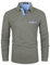 LIUPMWE Poloshirt Herren Langarm Getäfelt T Shirts Männer Hemd T-Shirt Slim Fit Golf Sports,Grau,XL