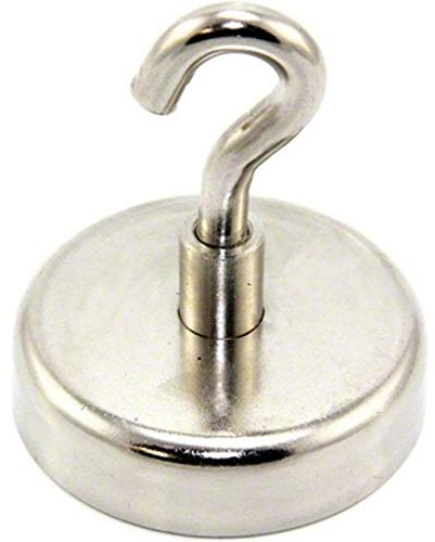 FIRST4MAGNETS 60mm Dia Neodymium Clamping Magnet with M8 Hook - 139kg Pull