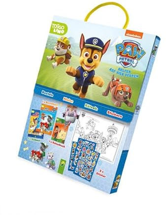 Paw Patrol Spaß-Set: Set mit Malbuch, Bastelbuch, Rätselbuch und Stickern