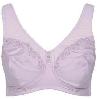 Ulla Popken Damen große Größen Übergrößen Plus Size Entlastungs-BH, Strassanhänger, ohne Bügel malvenrosa 120C 658495800-120C
