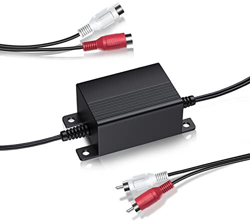 ZIOCOM Ground Loop Noise Isolator, RCA Audio Noise Filter per Car Audio/Home Stereo System con doppio canale (nero)