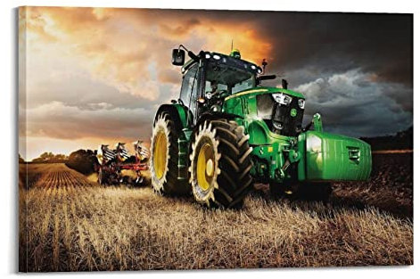 LIOONS Traktor im Feld A Good Harvest Day Traktor Poster Dekorative Malerei Leinwand Wandposter und Kunstbild Druck Moderne Familienzimmer Schlafzimmer Dekor Poster 30 x 45 cm
