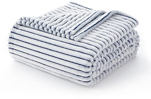 EMME Kuscheldecke Flauschig Decke, Fleece-Überwurfdecke, weich, Plüsch, warme und gemütliche Decke, 3D-Touch-Erlebnis, perfekt für Bett, Couch und Sofa, Stuhl (Marineblau, 228.6 x 228.6 cm)