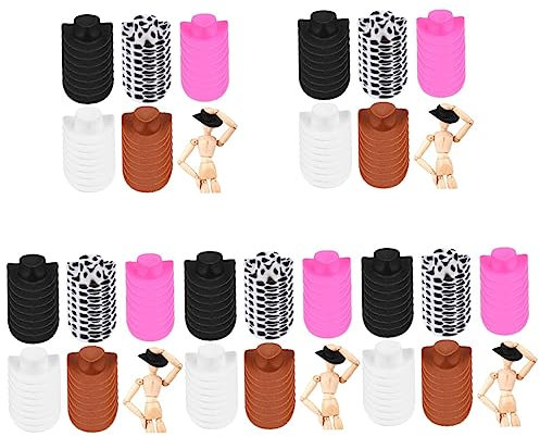 ibasenice 200 Stk Puppe Dekorativer Hut Cowboyhüte Für Kinder Cowgirl-geburtstagsdekorationen Kleine Cowboyhüte Zum Basteln Mini-sombrero-hüte Hut Spielzeug Nähmaschine Kuchen Plastik Baby