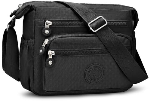 ONEKERUN Umhängetasche Damen Mittelgroß Wasserdicht Nylon Schultertasche Damen Leichte Crossbody Messenger Bag Casual Damen-Umhängetasche Gross mit Breiter Gurt für Einkaufen Reisen Schule