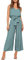FANCYINN Damen 2 Teiliges Crop Pants Set mit Weitem Bein Wide Strap V-Ausschnitt Tank High Waist Cropped Paper Bag Hose mit Gürtel Haze Blau Oberteil & Hose XL