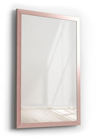 Picati Cornice classica con specchio | oro rosa | dimensioni specchio: 70 x 100 / 100 x 70 cm | più cornice da 5 cm | specchio da parete | in 11 misure