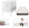 COOL · DREAMS Cuna Bebe con colchón Convertible en Cama Indi, Blanca, Madera de Haya. Incluye barandillas para convertirla en Cama, el colchón Top Ventas Morfeo y el Protector del colchón CoolDreams
