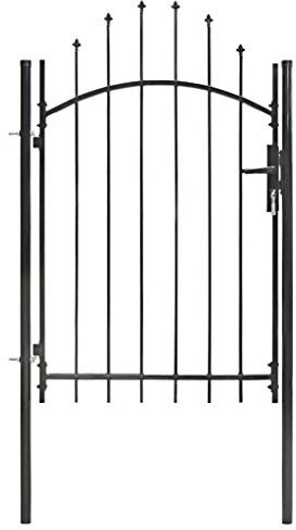 GuyAna Garden Gate Steel 1x2 m Black,Metal Garden Gates,Outdoor Fence Gate Galvanised Swing Gates Suit Garden Patio Or Terrace
