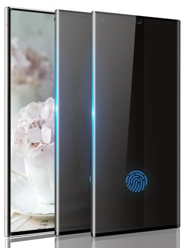 Protector Pantalla para Samsung Galaxy S23 Ultra Ultra Cristal Templado [Caso Amistoso][De Punta a Punta][Sin Burbujas][Anti-Scratch][Sensible al Tacto][Ultra HD] 2+2 Unidades