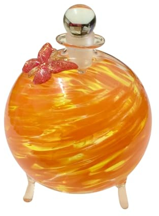 Fliegenfalle-Obstfliegenfalle stehend Orange Glas Stopfen Schmetterling Handmade