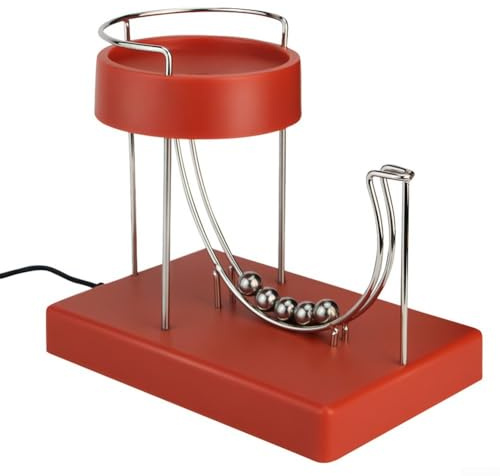 Perpetuum Mobile Maschine, Automatische Schwingende Perpetuum Mobile Machine, Kinetic Art Electric für Perpetual, Rolling Balance Kinetic Energy Model Toy For Stress Relief Gifts(Red)