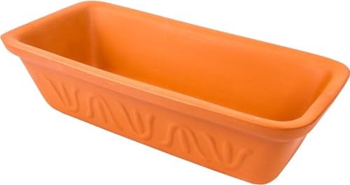 lilawelt24 2l Tonbräter brotbacken Bräter aus Naturton | Tonbräter Dampfgarer | Römischer Tonofen | Auflaufform für fettfreies Kochen und zum Backen von Brot und Kuchen