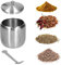 Recipiente Para Sal, Salero Con Tapa Y Cuchara, Pimentero, Recipiente Para Azúcar Caja De Condimento Antioxidante Antioxidante Cepillada Pulida De Acero Inoxidable 304 De 370 Ml Con Cuchara