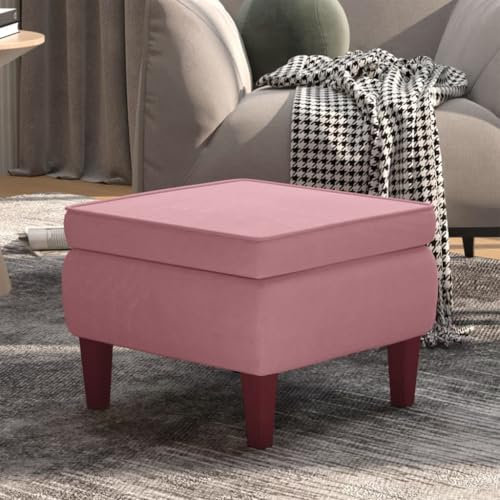 Générique Tabouret avec Pieds en Bois Rose Velours,Chaises Pliantes & tabourets-329461
