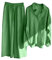 Tuta Donna Completa Estiva Pantaloni Set 2 Pezzi Elegante Larghi Taglie Forti Estivo Completi Curvy Camicia Pantaloni Maniche Lunghe Tinta Unita Gamba Larga Comodi Outfits Anziani Maglia