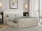 MKS MEBLE Boxspringbett 160x200 mit Led Beige Samt, Bett Polsterbett 160x200 mit LED Kopfteil, Multipocket Matratze H3, Doppelbett mit Bettkasten Stauraumbett - Gold-9 - Beige Velvet