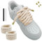 Hugwish 1 Paio Lacci Corda Per Air Force 1, Rope Lace 8mm 140mm, Lacci Intrecciati, Lacci Grossi Scarpe Da Ginnastica, Scarpe Da Corsa, Scarpe Sportive (1, Beige)