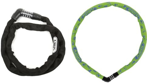 ABUS Kettenschloss Steel-O-Chain 5805C – Zahlenschloss aus 5 mm starken Stahlkette & Kettenschloss Steel-O-Chain 4804C Symbols
